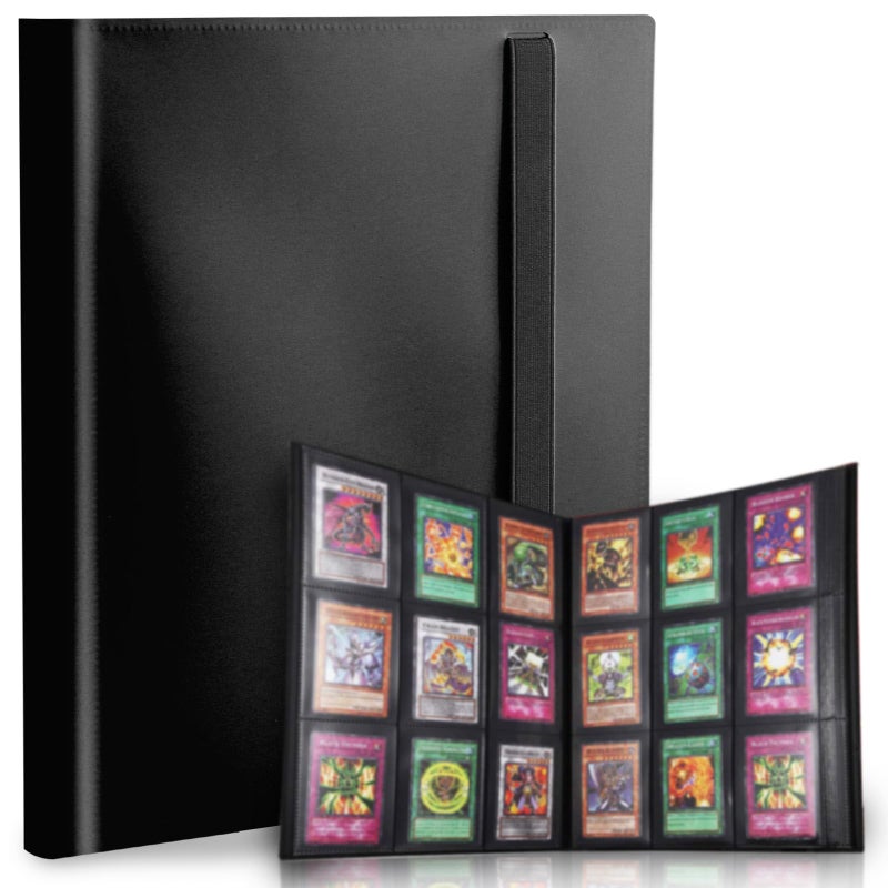 PUPTILY Card Binder  9 Pocket Trading Card Album Folder 20 Pages  360 Card Capacity Sports Card Binder  Premium Card Binders Compatible with MTG  TCG  Baseball Cards (Black) - Image 1